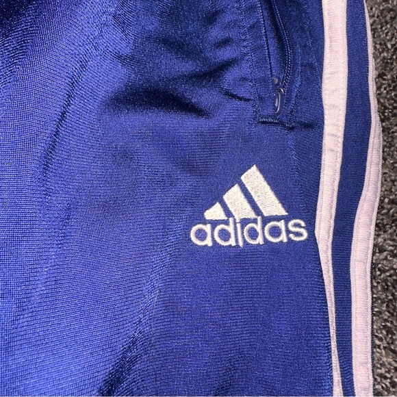 Vintage Adidas Mens Blue /White Stripe Basketball Joggers XXL Tear Away Warmups - Picture 2 of 16